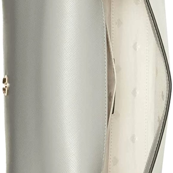 NWT Kate Spade Carson Leather Colorblock Crossbody Satchel Gray White Black MINT - Picture 11 of 15